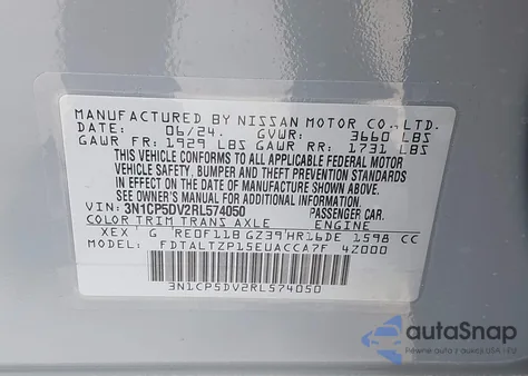 2024 Nissan Kicks Sr z USA, uszkodzony, nr VIN 3N1CP5DV2RN574050